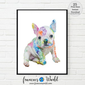 French Bulldog Art, french bull dog print, French bulldog puppy, french bulldog lover gift, INSTANT  DOWNLOAD, Printable Digital, Dog art