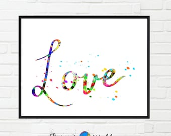 Love Typography Print: Colorful Dorm Decor (Digital Download)