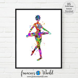 Black ballet print, Afro American ballerina, girls nursery art, baby shower gift, ballet decor, PRINTABLE, Black kid art, black girl art