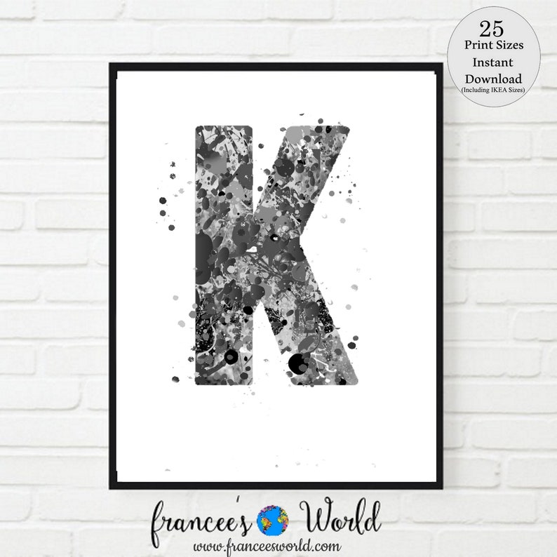 Letter K Decor Letter K Print Letter Poster PRINTABLE Etsy