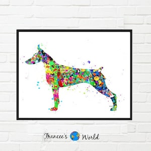 Doberman Pinscher Dog Art Watercolor Animal Art INSTANT DOWNLOAD Printable Digital Dog Art Home Decor Dog Lover dog print ,digital print