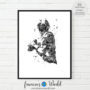 Football Print football player Black and white PRINTABLE Quarterback, boys room art, football player print, football gift, sport art