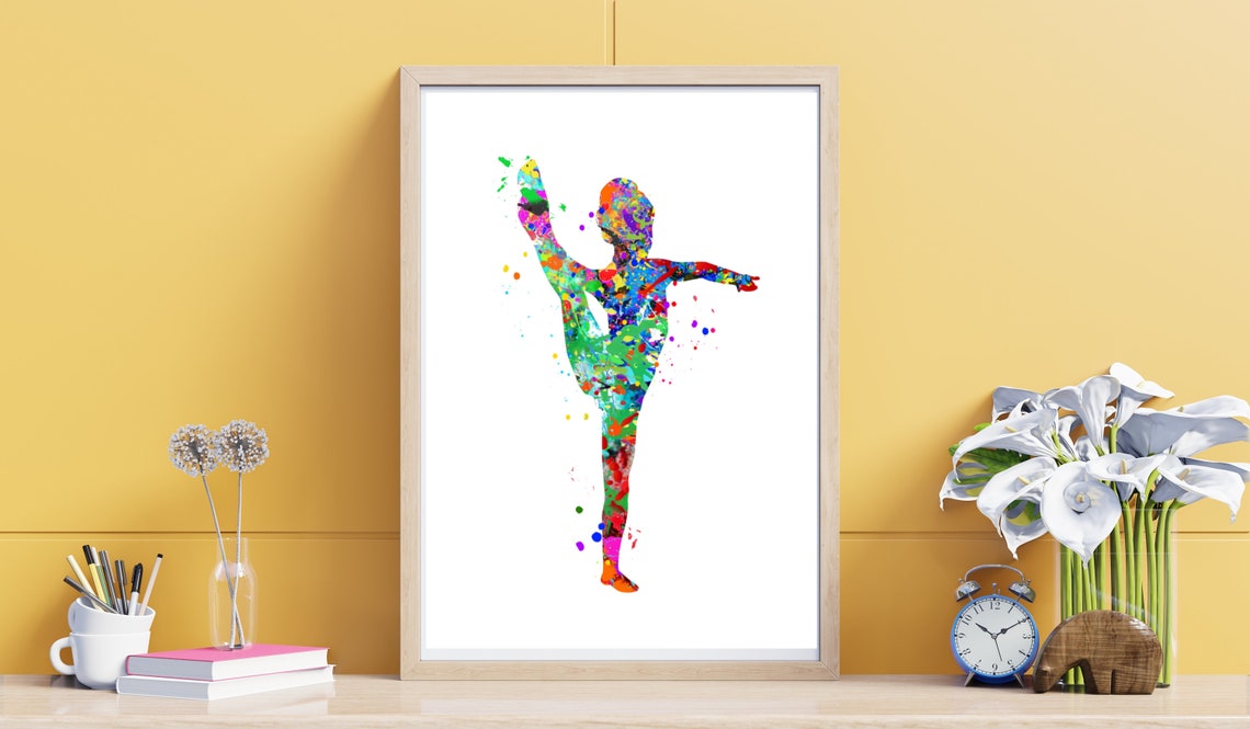 Gymnastics Little Girl print toddler Gymnast | Etsy