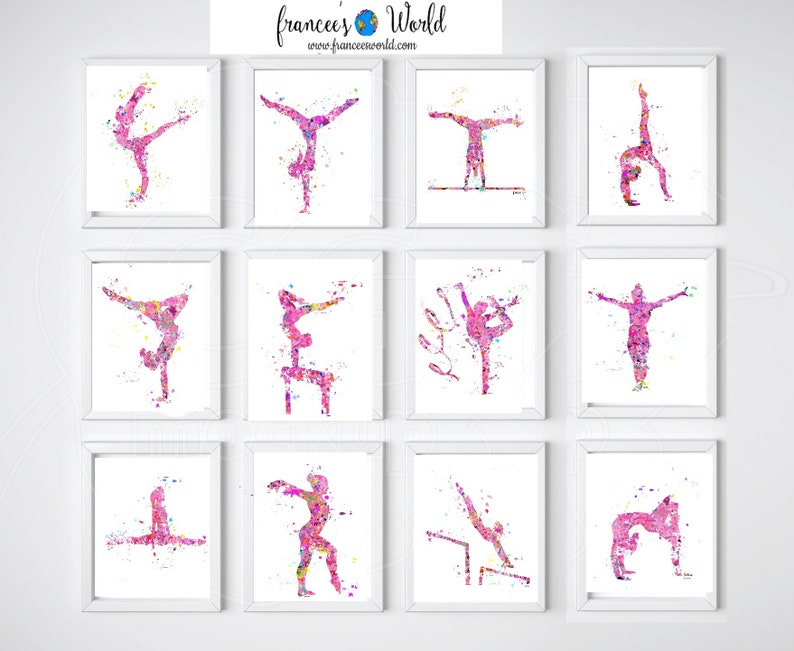 Gymnastics Wall Art,Gymnastics Wall Decor,Gymnastics Gift, Pink Gymnastics,Gymnastics Prints,Pink Gymnastics Printable Wall Art,DIY Gymnast image 3