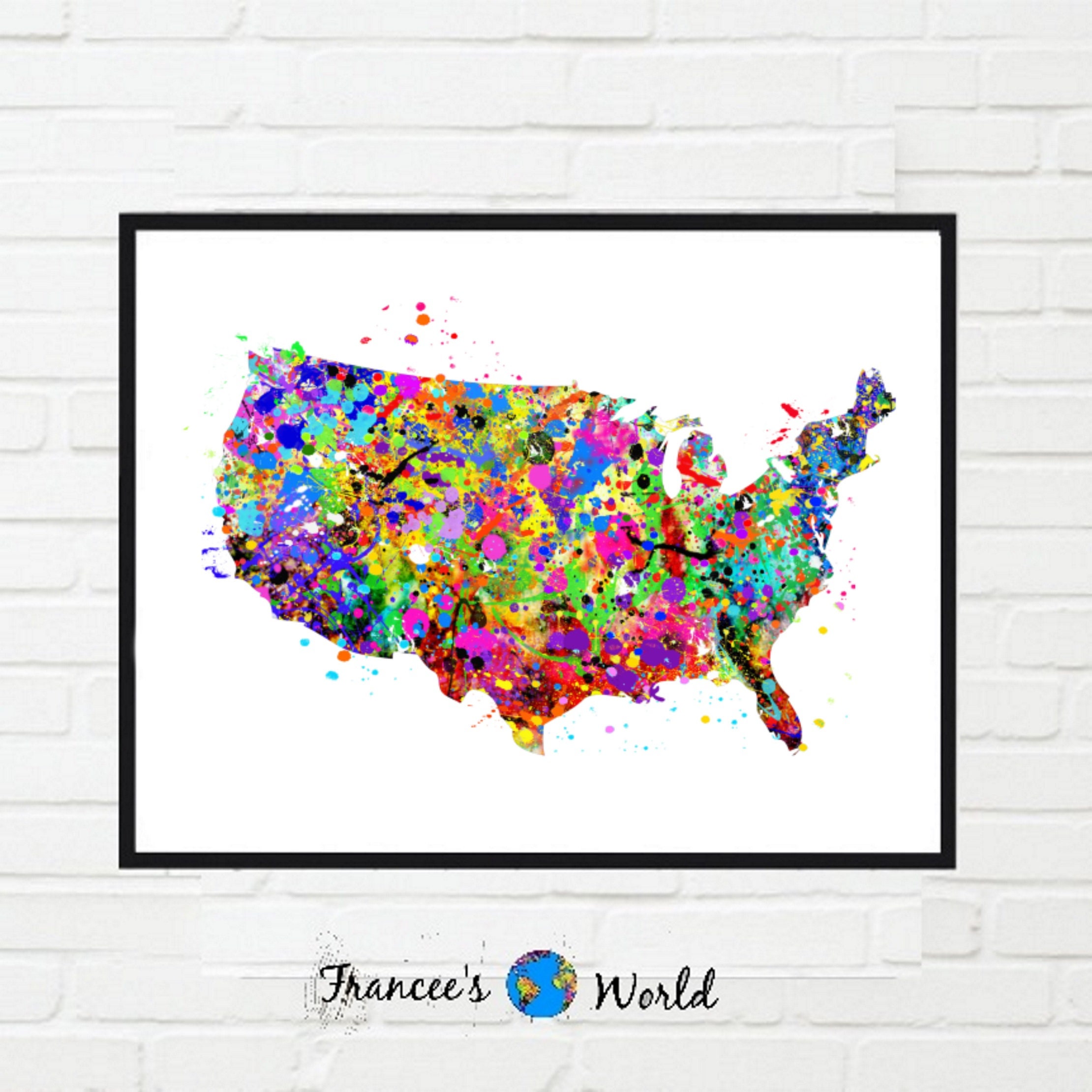 United States Map PRINTABLE Watercolor America Home Decor USA | Etsy