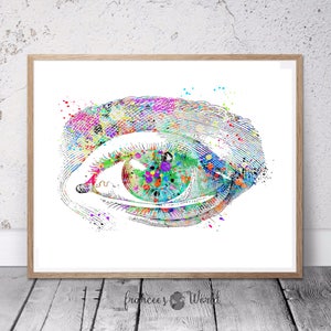 Human Eye Watercolor Printable Medical Art Optometrist Gift Optician Poster Eye Medical Art Doctor Art  Ophthalmology Dorm Art Eye Clinic