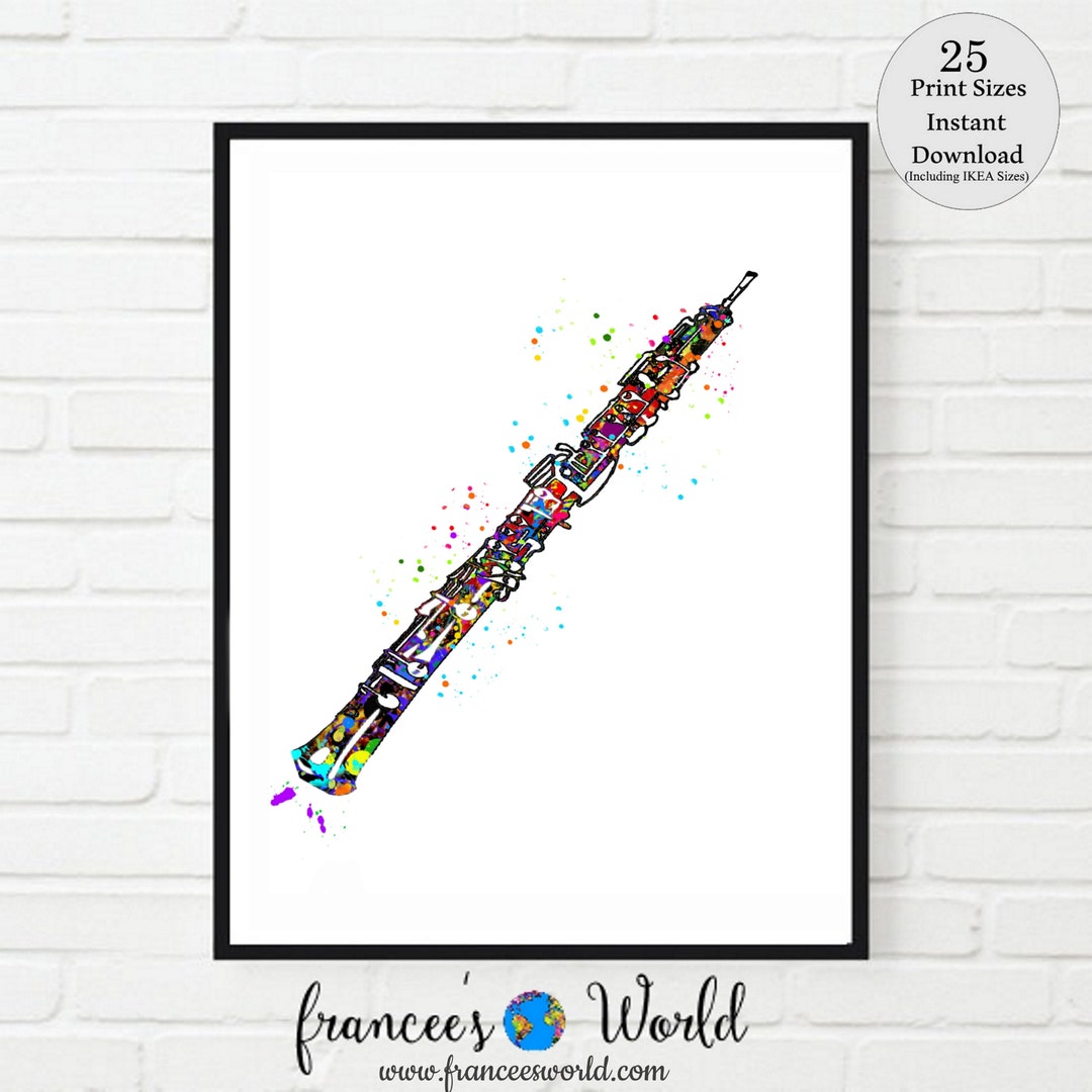 Oboe Gift, Oboe Print, Musical Decor, Oboe PRINTABLE ,teen Room,oboe