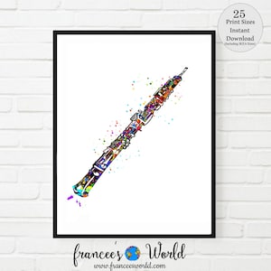 Oboe Geschenk, Oboe Print, Musikalisches Dekor, Oboe DRUCKBAR, Jugendzimmer,Oboe Kunst, Kinderzimmer Dekor, Oboe Kunst, Oboe Instrument Kunst, Oboe Wohnheim Dekor