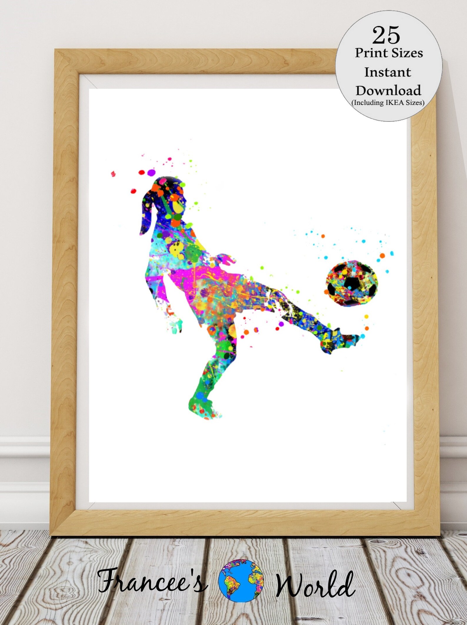 Soccer Prints Soccer Girl Art Set of 12 Prints Soccer Wall Etsy