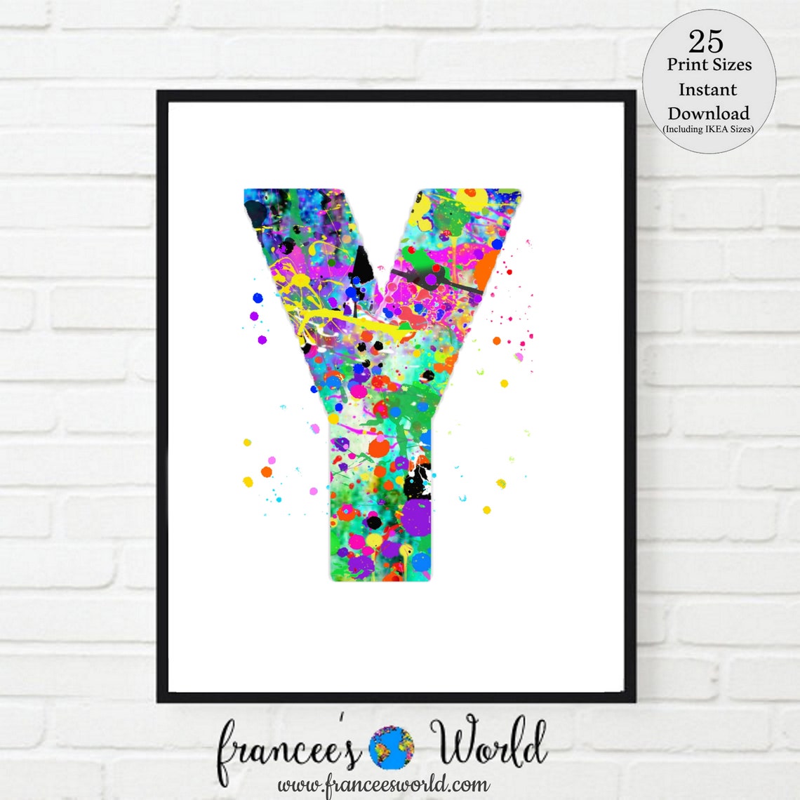 Letter Y Letter Y Wall Decor Letter Y Print Letter Poster Etsy
