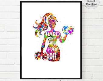 Weightlifter Watercolor Print: Motivational Gym Decor (Digital Download)