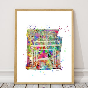 Vintage Piano Print, Piano Watercolor Art Print, Piano Dorm Decor Home Decor  Instant Download, vintage piano piano poster, PianoDorm art