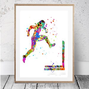 Hurdles Watercolor Print Set: Track and Field Decor (Digital Download) image 7
