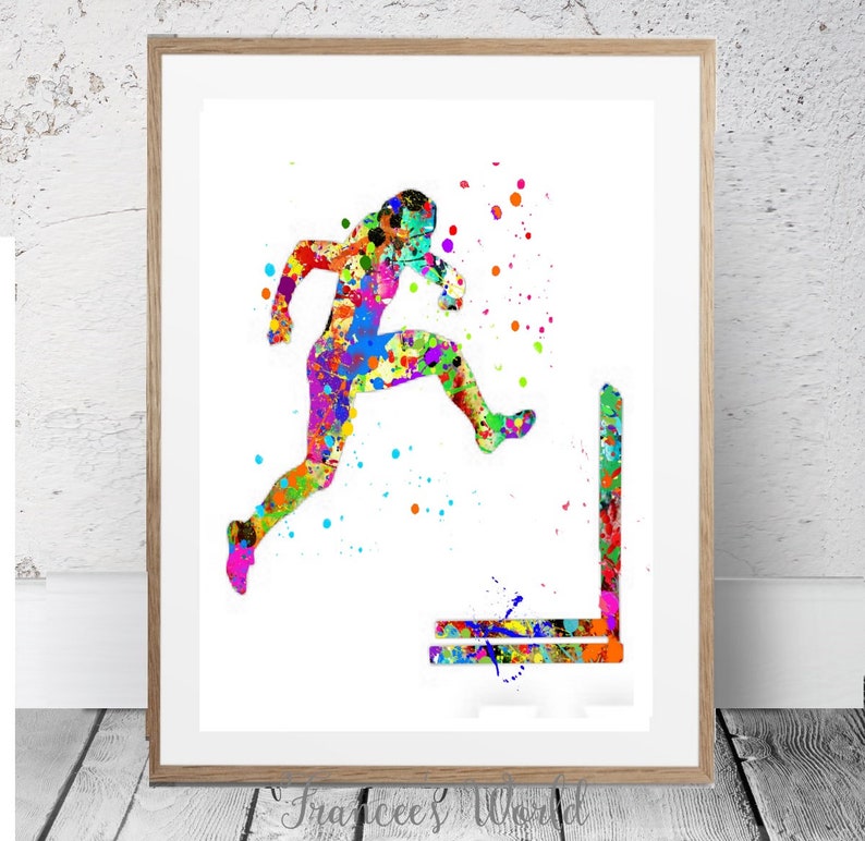 Hurdles Watercolor Print Set: Track and Field Decor (Digital Download) image 7