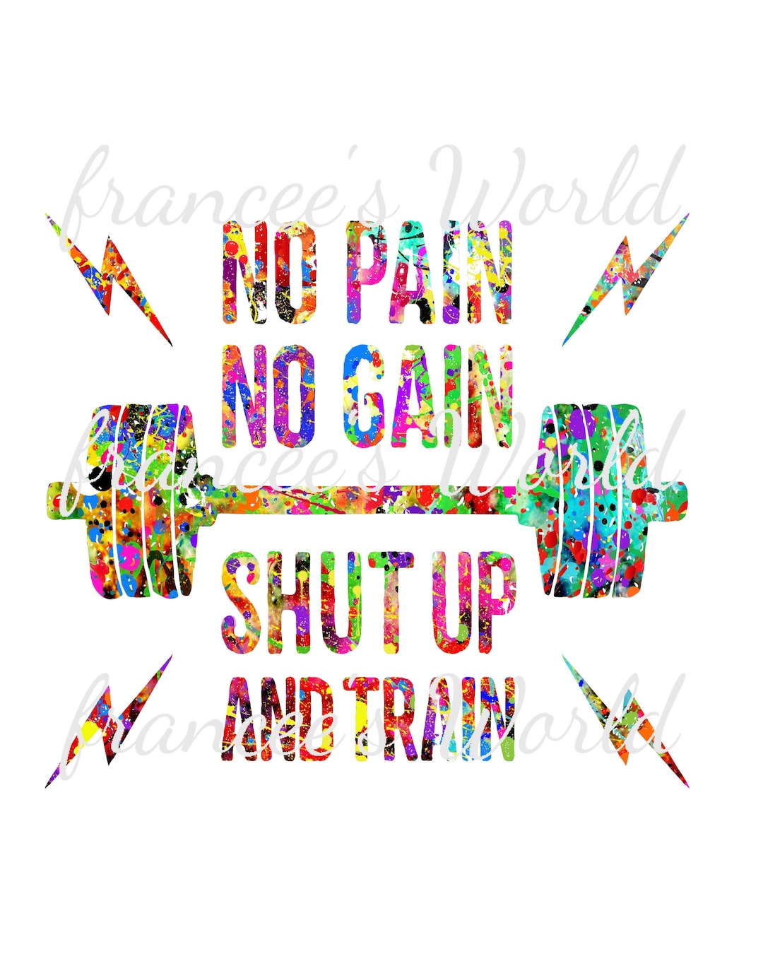 No Pain No Gain Shut up and Train ,PNG, Weightlifter Png, DIGITAL ...