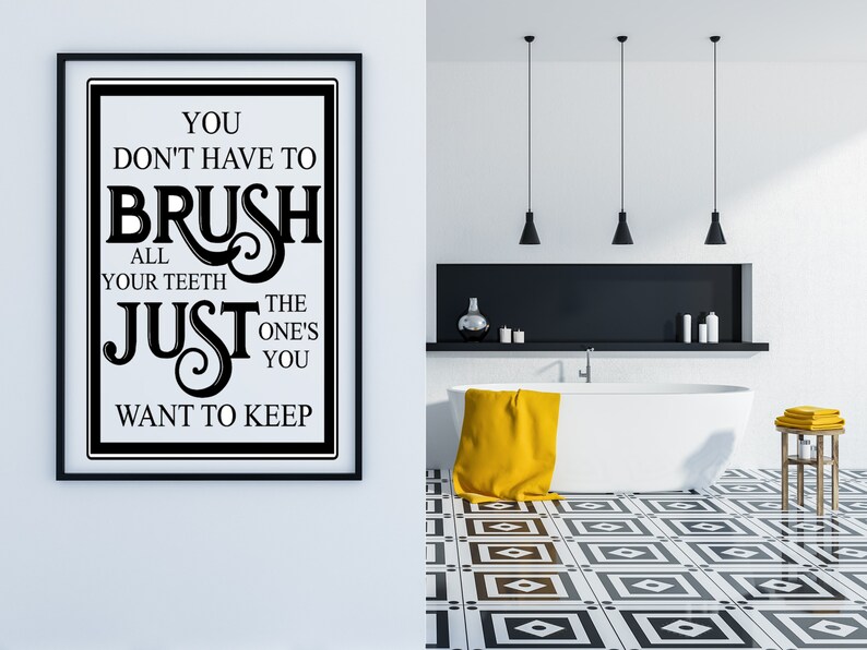 Funny Bathroom Art Prints: Vintage Restroom Decor Set (Digital Download) image 7