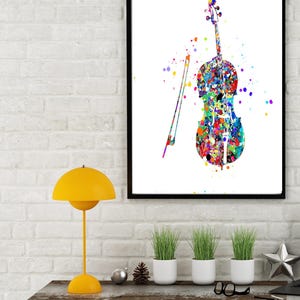 Cello Art,  Printable Watercolor Art Music Art Home Decor Music Lover Musician Art chelo Player Gift Music Room Art, guitar poster, musical