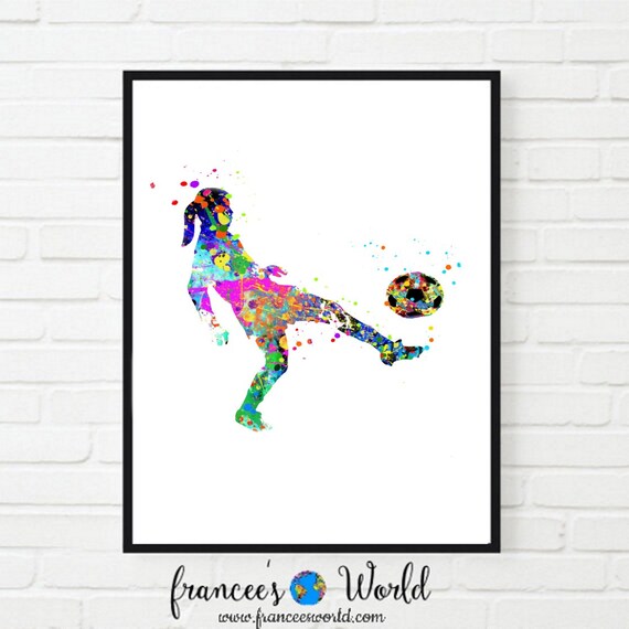 Soccer Print, Soccer girl, Soccer printable, Soccer kick, Soccer room