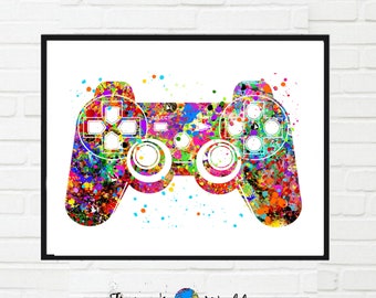 game Controller Print Gamers Art Gamer video Game Room decor, kids Art Boys Girls Teen Game Controller Gaming Gamer Video Gamewall art