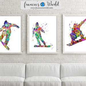 Garçon de snowboard, imprimable, snowboarder masculin, LOT de 3, snowboard, snowboard garçon, décoration de snowboarder, snowboard, art de la chambre de garçons, neige