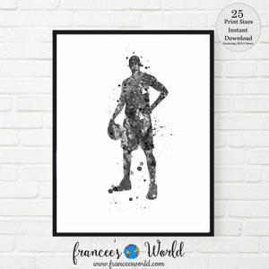 Basketball Black and White Print Art, Boy Basketball Poster, Set of 4 ...