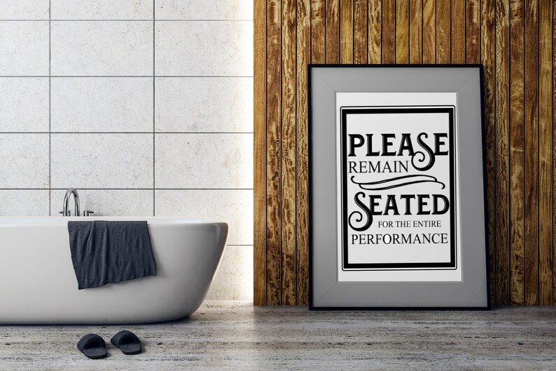 Funny Bathroom Art Prints: Vintage Restroom Decor Set (Digital Download) image 8