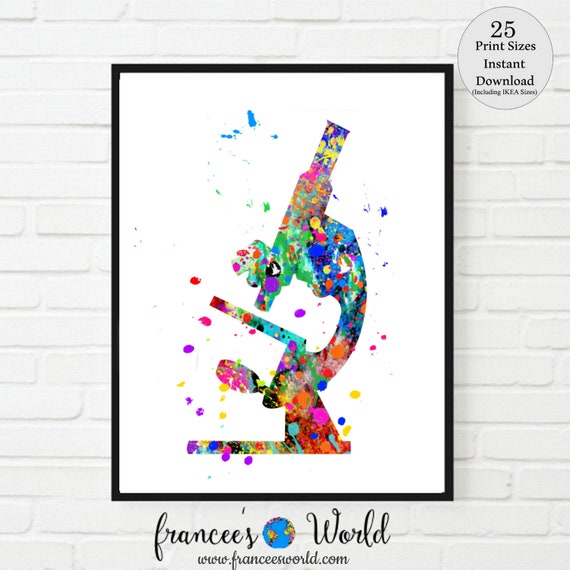Microscope Print scientist art micro biology doctor art wall PRINTABLE ...