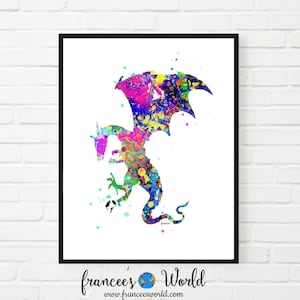 Dragon Poster Watercolor,Dragon Printable art,dragon Dorm Art,Art Print Dorm Decor,Instant Download, Digital dragon Art, ,digital print
