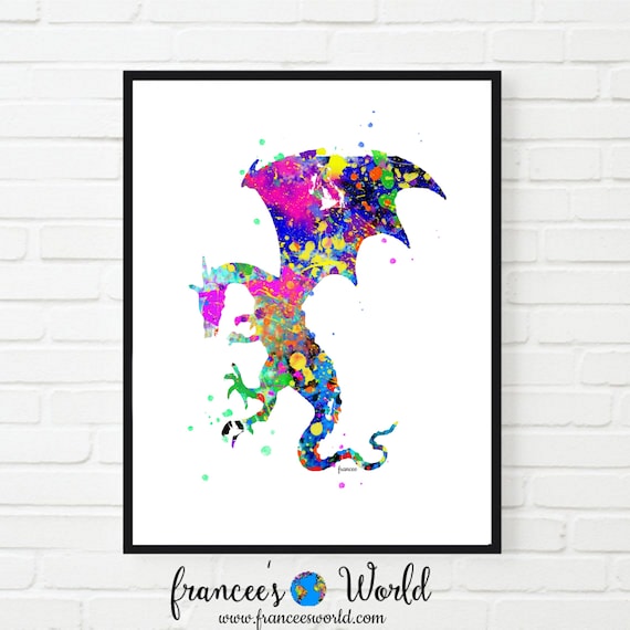Dragon Poster Watercolor,Dragon Printable art,dragon Wall Art,Art Print Wall Decor,Instant Download, Digital dragon Art, game of thrones Il_570xn
