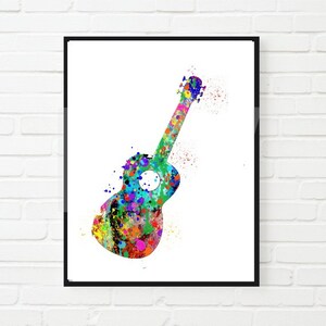 Guitar Art Printable Watercolor Art Music Art Home Decor Music Lover Musician Art Guitar Player Gift Music Room Art, guitar poster, musical