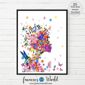 Butterfly art, Butterfly Woman, Instant Download, Dorm Decor Butterfly gift, Beautiful woman butterflies,Printable Butterfly Dorm Art,