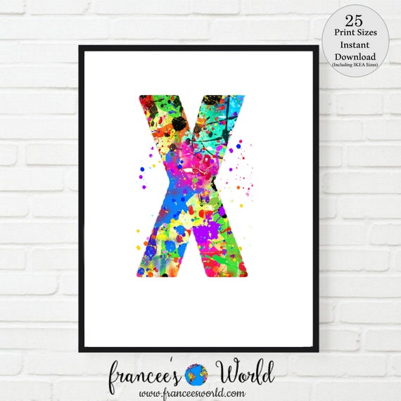 letter x wall decor letter x print letter x art printable etsy