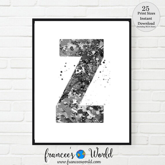 Letter Z Wall Decor Letter Z Print Letter Z Art PRINTABLE Etsy