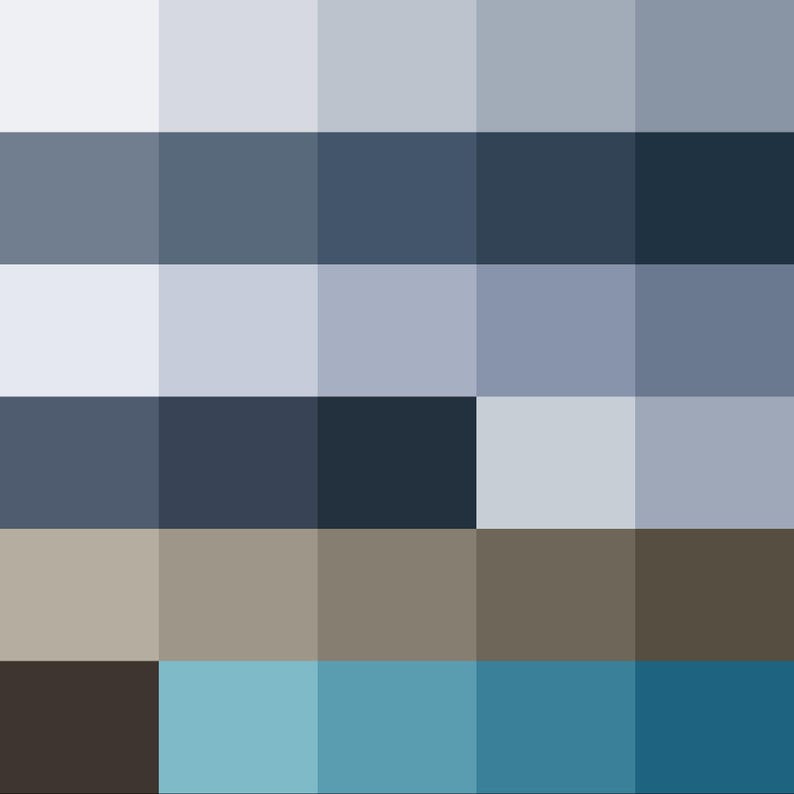 Monsoon Color Palette | 30 Colors | HEX RGB CMYK | Procreate Swatches ...