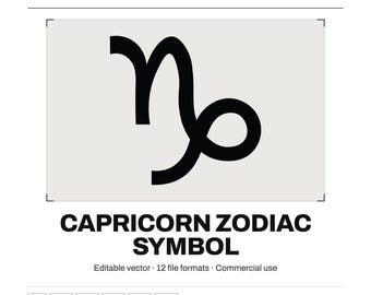 Capricorn SVG PNG | Zodiac Graphic 12 File Formats | Cricut Silhouette Sublimation Digital Download