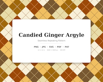 Modèle sans couture à losanges confits | Argyles confits multicolores au gingembre | .png .jpg .svg .pdf .pat | Papier numérique | Conception de tissus et de surfaces