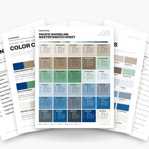 Pacific Shoreline Color Palette | 30 Colors | Hex RGB CMYK | Color Guide | Procreate Swatches + ASE | Digital Download