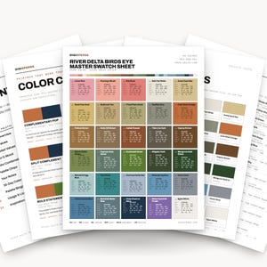 River Delta Birds Eye Color Palette | 30 Colors | Hex RGB CMYK | Procreate Swatches + ASE | Digital Download