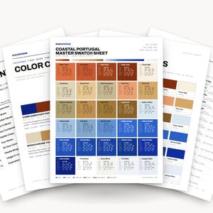 Coastal Portugal Color Palette | 30 Colors | Hex RGB CMYK | Color Guide | Procreate Swatches + ASE | Digital Download