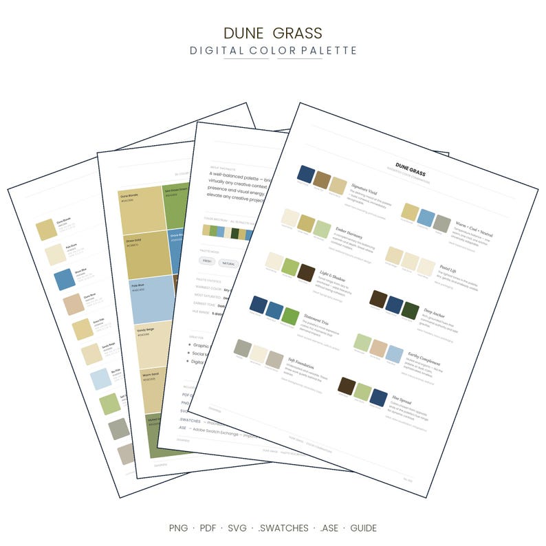 Dune Grass Color Palette | 30 Colors | HEX RGB CMYK | Procreate ...