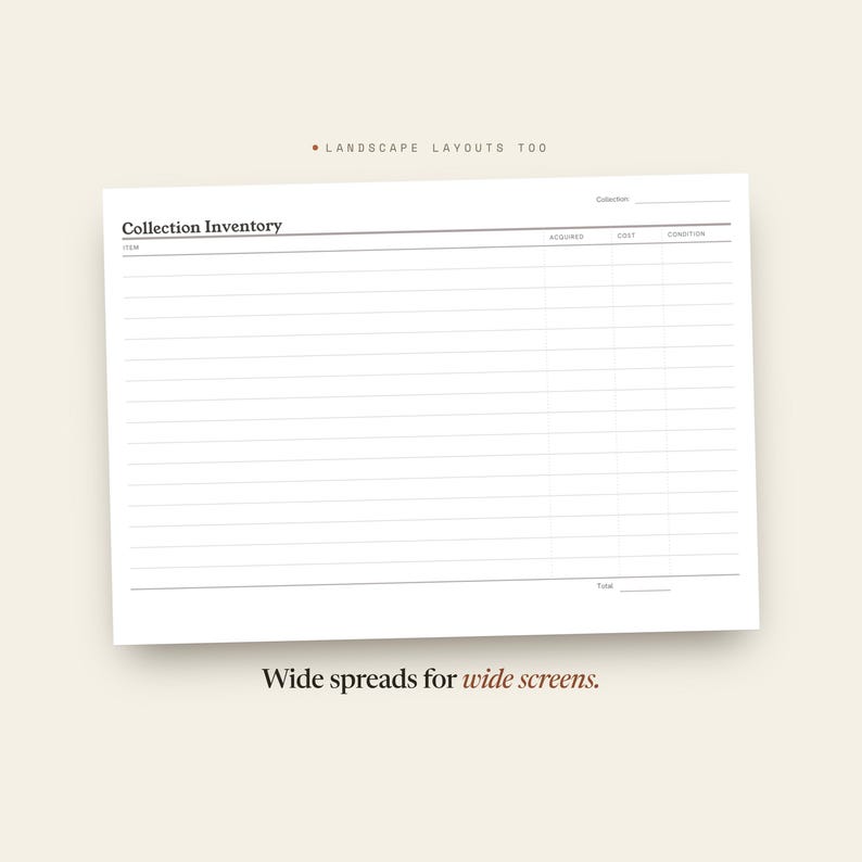 Collection Inventory Planner Insert | Collection Log | GoodNotes iPad PDF | Digital Download image 15