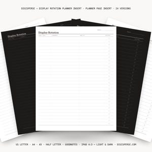 Display Rotation Planner Insert | Collection Log | GoodNotes iPad PDF | Digital Download