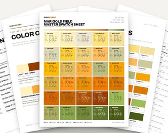 Marigold Field Color Palette | 30 Colors | Hex RGB CMYK | Color Guide | Procreate Swatches + ASE | Digital Download