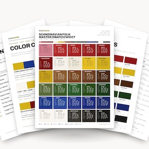 Scandinavian Folk Color Palette | 30 Procreate Swatches, HEX, RGB, CMYK (Digital Download)