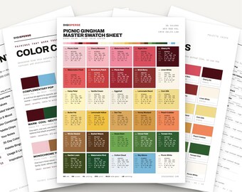 Picnic Gingham Color Palette | 30 Colors | Hex RGB CMYK | Procreate Swatches + ASE | Digital Download