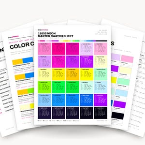 Neonkleurenpalet uit de jaren 80 | 30 Hex RGB CMYK-kleurstalen (digitale download)