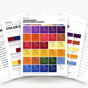 Lagos Sunset Color Palette | 30 Colors | Hex RGB CMYK | Color Guide | Procreate Swatches + ASE | Digital Download