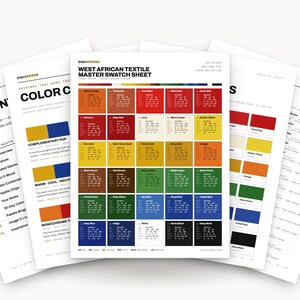 Farbpalette für westafrikanische Textilien | 30 Farben | Hex RGB CMYK | Farbleitfaden | Procreate-Farbfelder + ASE | Digitaler Download