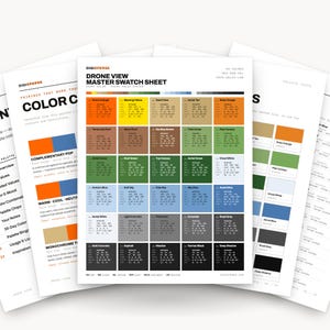 Aerial Earth Color Palette for Landscape Photography Branding and Map Art, 30 Drone View Hues, Procreate Swatches, Hex Codes