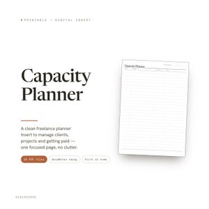 Planificador de carga de trabajo imprimible / Planificador de capacidad para autónomos / PDF para GoodNotes + iPad / Descarga instantánea